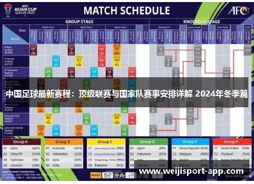 中国足球最新赛程：顶级联赛与国家队赛事安排详解 2024年冬季篇